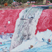 Over the waterfall